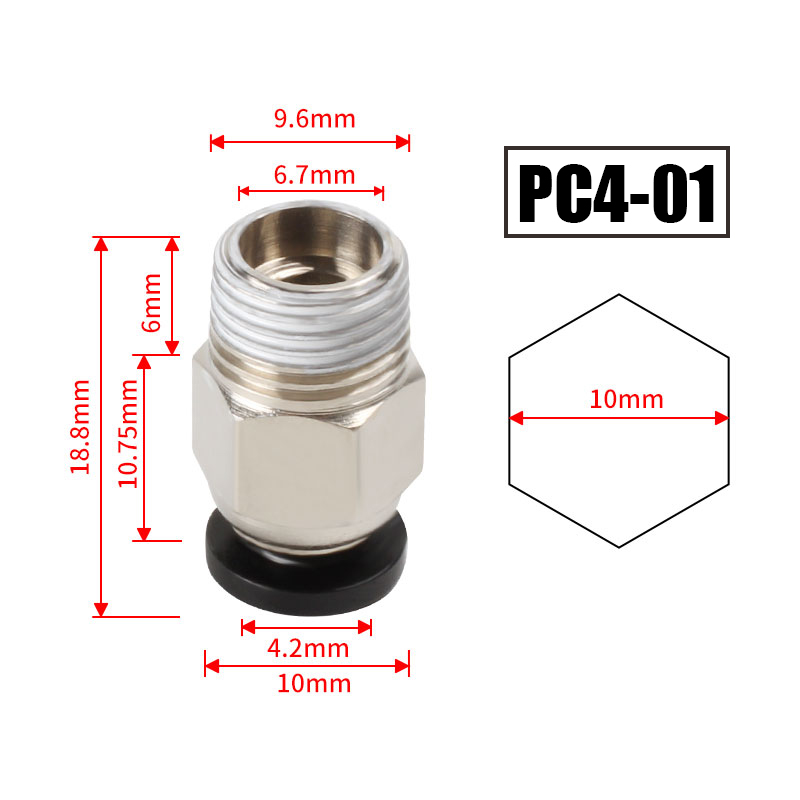 10pcs/lot PC4-M10 Pneumatic Co - Bowden Tube recension och pris