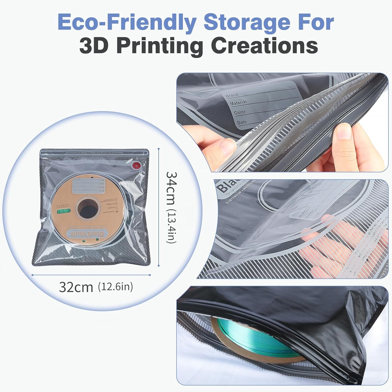 3D Filament Bag Black Filament - Petg Filament recension och pris