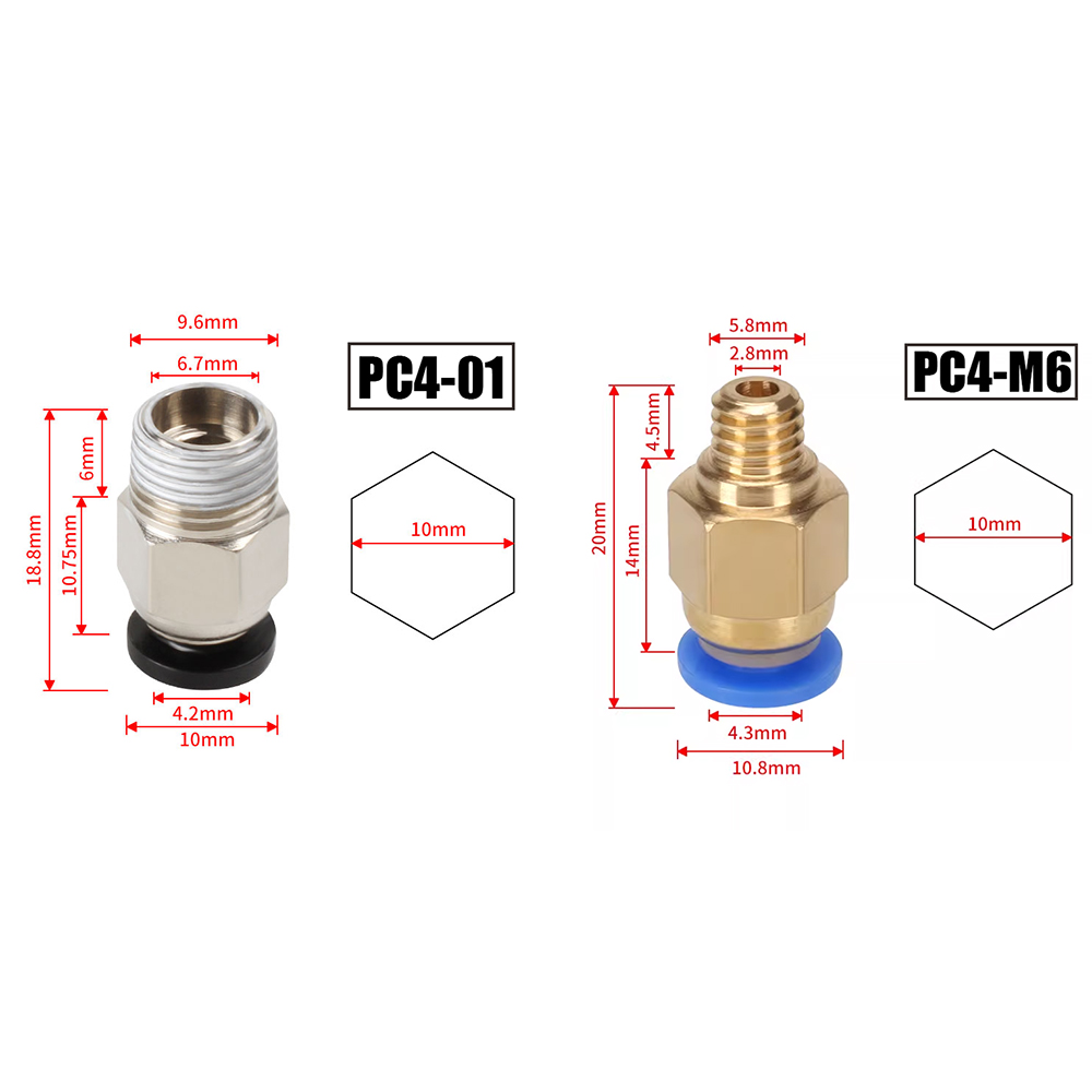 10Pcs/Lot PC4-M6 PC4-01 Quick  - Bowden Tube recension och pris